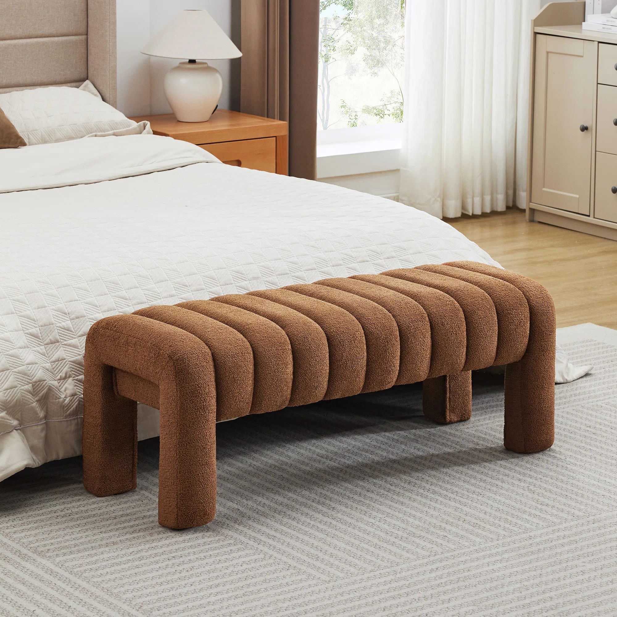 Oyan 43"or 63"W Channel Tufted Upholstered Bedroom Bench | Wayfair North America