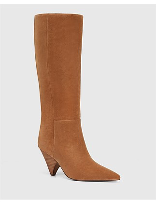 SELENA Toast Suede Leather Knee High Boot | David Jones (Australia & New Zealand)
