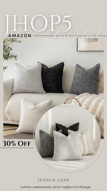 Amazon daily deal, save 30% on these neutral throw pillow covers. Decorative pillows, throw pillows, pillow covers, neutral pillow covers, home accents, Amazon home, Amazon decor

#LTKsalealert #LTKstyletip #LTKhome
