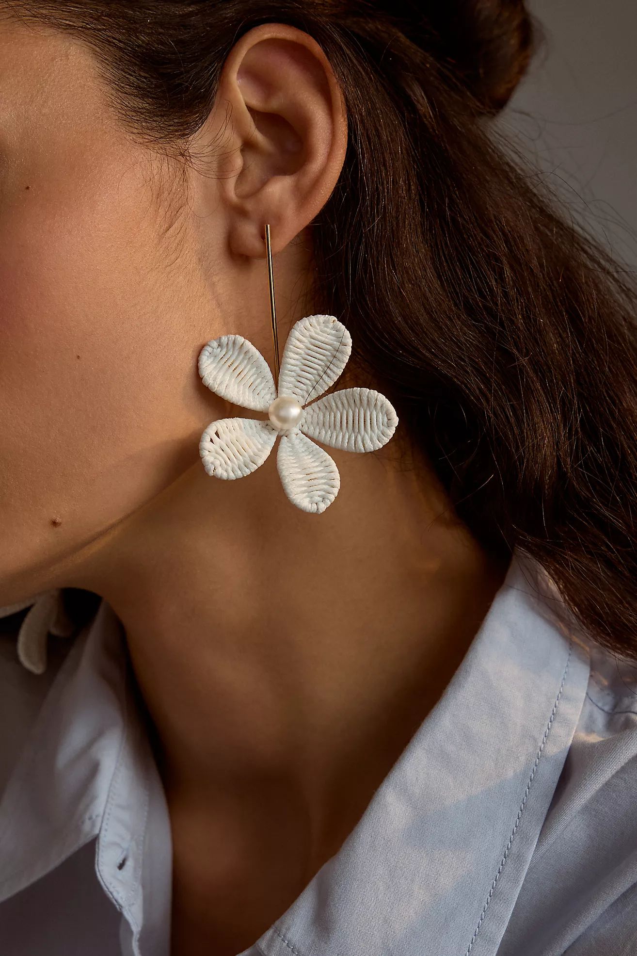 Raffia Flower Earrings | Anthropologie (US)