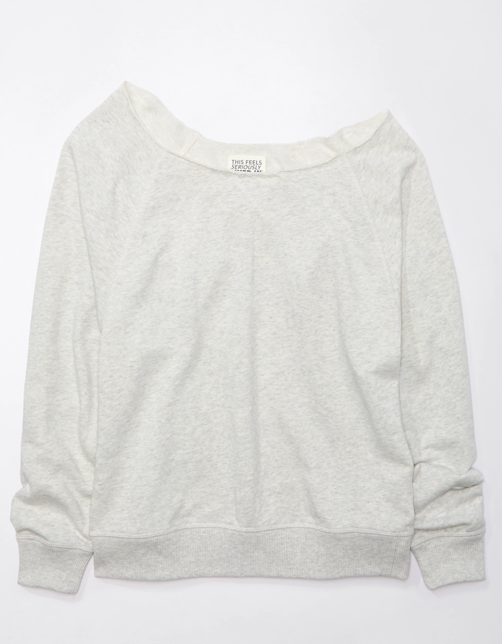 AE Long-Sleeve Off-The-Shoulder Sweatshirt | American Eagle Outfitters (US & CA)