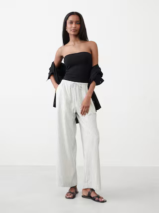 Linen-Blend Drawstring Pull-On Pant | Banana Republic Factory