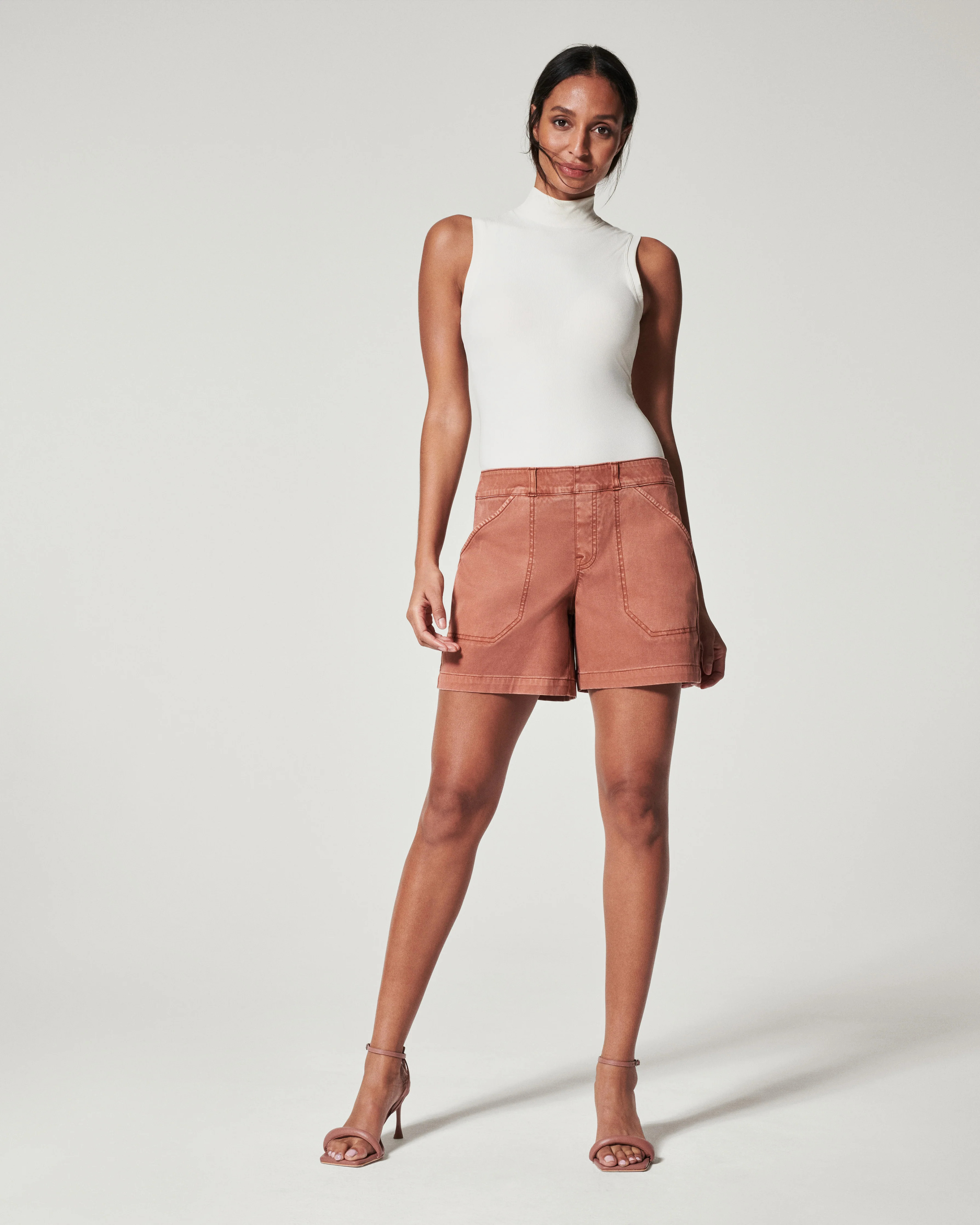 Stretch Twill Shorts, 6 | Spanx