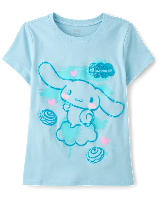 Girls Cinnamoroll™ Glitter Puff Print Graphic Tee - Blue | The Children's Place