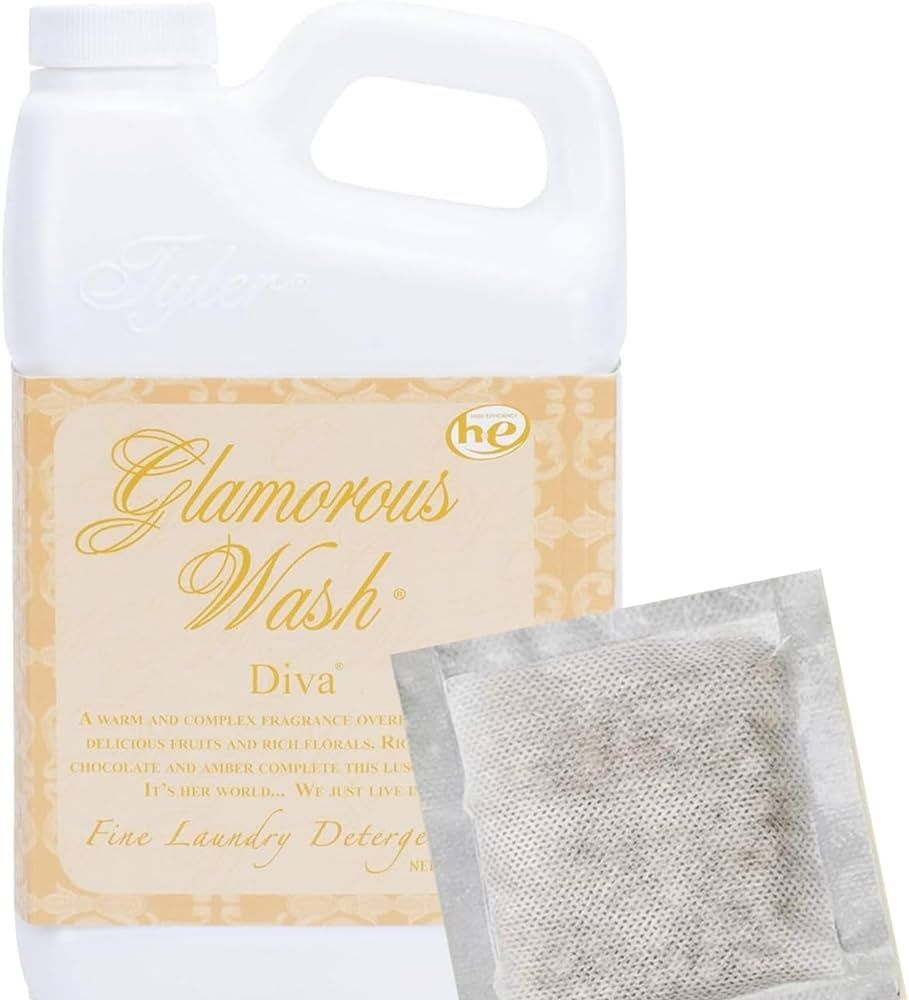 Tyler Candle Company Glam Wash Laundry Detergent, Diva 32 Fl Oz/with Glamorous Sachet Single Pouc... | Amazon (US)