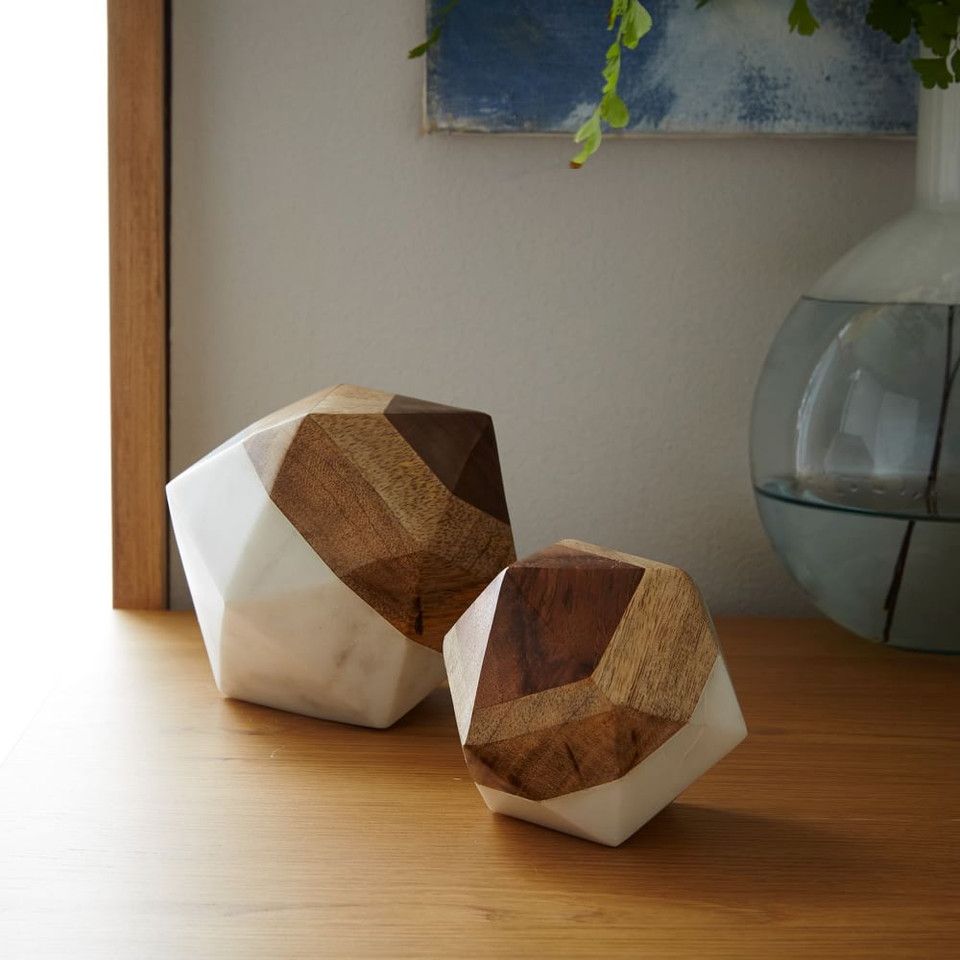 Marble & Wood Geometric Objects | West Elm (UK)