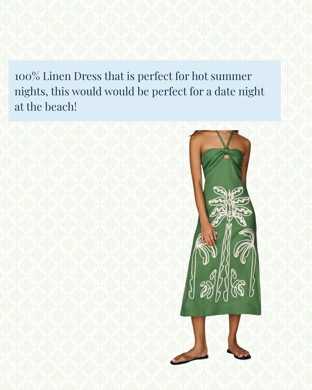 100% Linen dress that is perfect for a date night at the beach or resort!