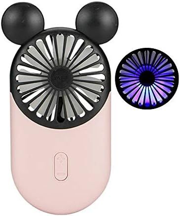 Kbinter Cute Personal Mini Fan, Handheld & Portable USB Rechargeable Fan with Beautiful LED Light... | Amazon (US)