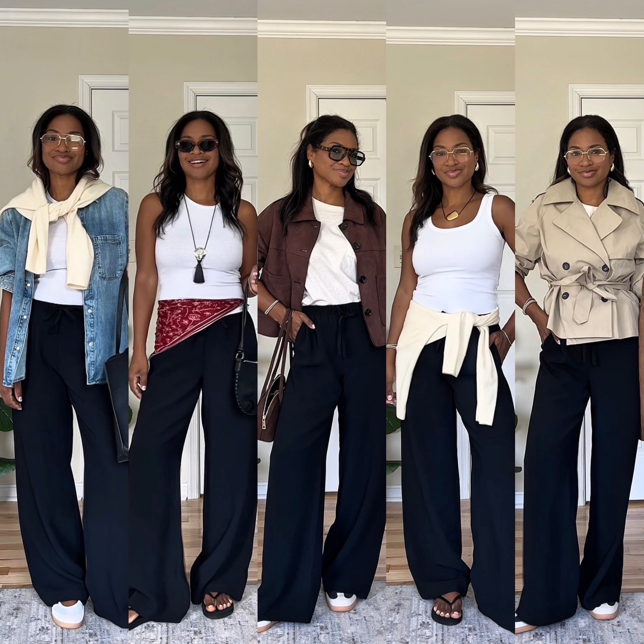 I’m wearing a small in the black pants and I am 5 foot five. I am also linking similar black pants at a lower price point. My white tank top is small. Brown jacket is a small. Linking similar denim buttondowns. My cropped coat is a size small. Size down 1/2 in the Adidas sneakers. ￼

#LTKgrwm #LTKOver40 #LTKootd
