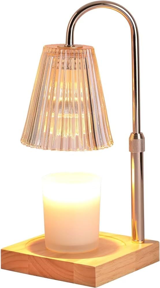 Homsolver 2H/4H/8H Timable Candle Warmer Lamp with 2 Bulbs, Four-Gear Dimmable Candle Warmer for ... | Amazon (US)