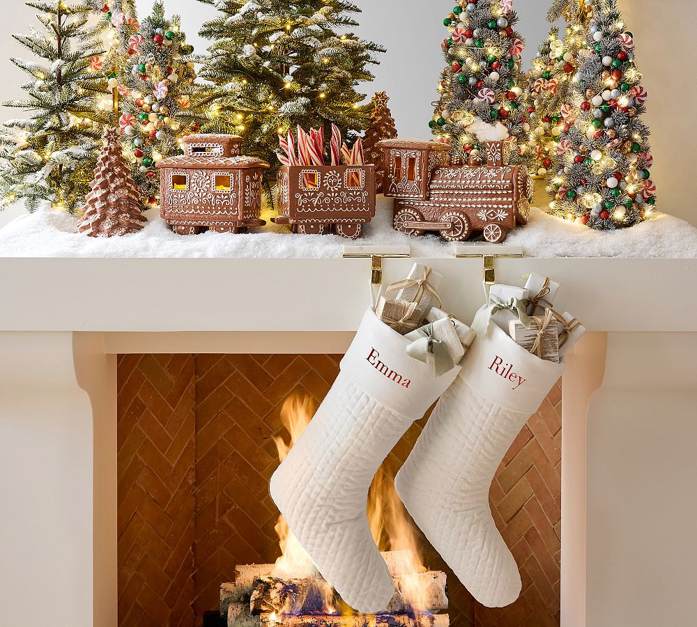 Handcrafted Ceramic Gingerbread Train | Pottery Barn (US)