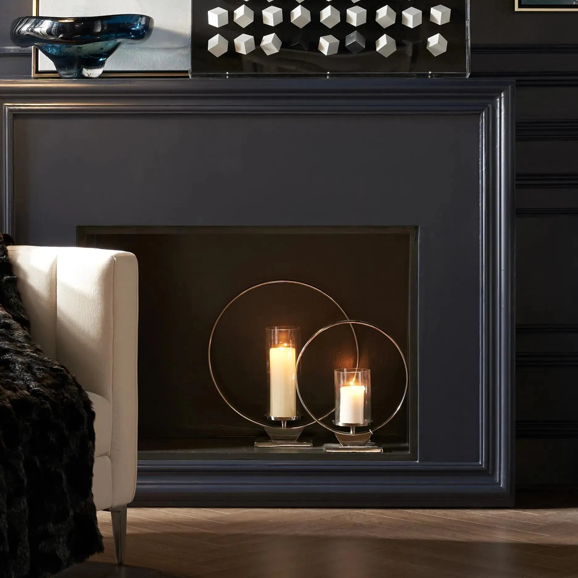 Cirque Pillar Holder | Gold | Candle Holder | Z Gallerie | small 13" Diameter x 15"H | Aluminum | Z Gallerie