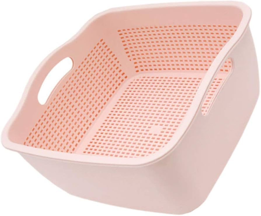 Hemoton Double-layer Draining Basket Plastic Kitchen Food Strainer Bowl Vegetable Washing Basket ... | Amazon (US)