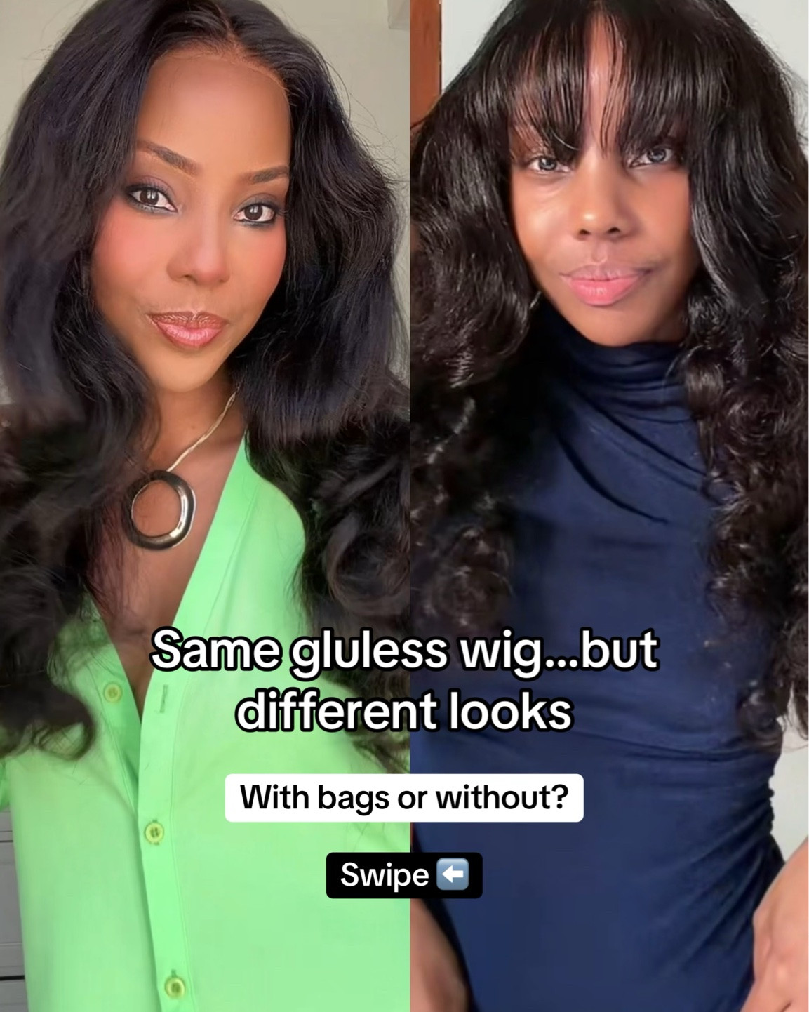 Same glueless wig from @Luvme Hair @luvme_hair_official but different looks. Which do you prefer…with bangs or without??
#haircare #gluelesswigs

#LTKselfcare #LTKootd #LTKPetite