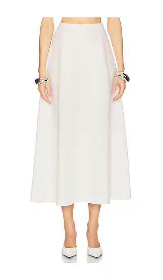 The Heavy Crepe Midi Skirt in Ivory | Revolve Clothing (Global)