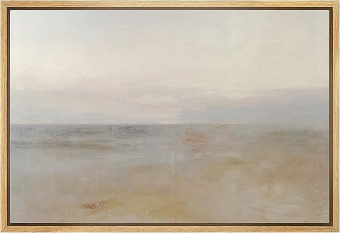 SIGNLEADER Framed Canvas Print Wall Art Pastel Watercolor Brown Sky Landscape Abstract Shapes Ill... | Amazon (US)