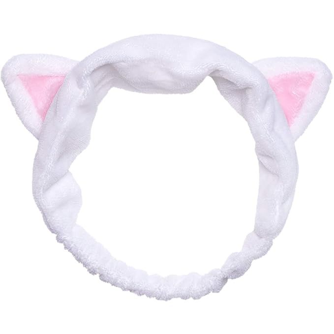 I DEW CARE White Cat Headband | Spa Headband for Washing Face, Makeup, Shower, Bath | Korean Skin... | Amazon (US)