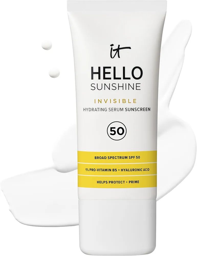 IT Cosmetics Hello Sunshine Invisible Sunscreen for Face SPF 50 - Daily Sunscreen, Hydrating Seru... | Amazon (US)