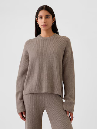 CashSoft Shaker-Stitch Crewneck Sweater | Gap (CA)