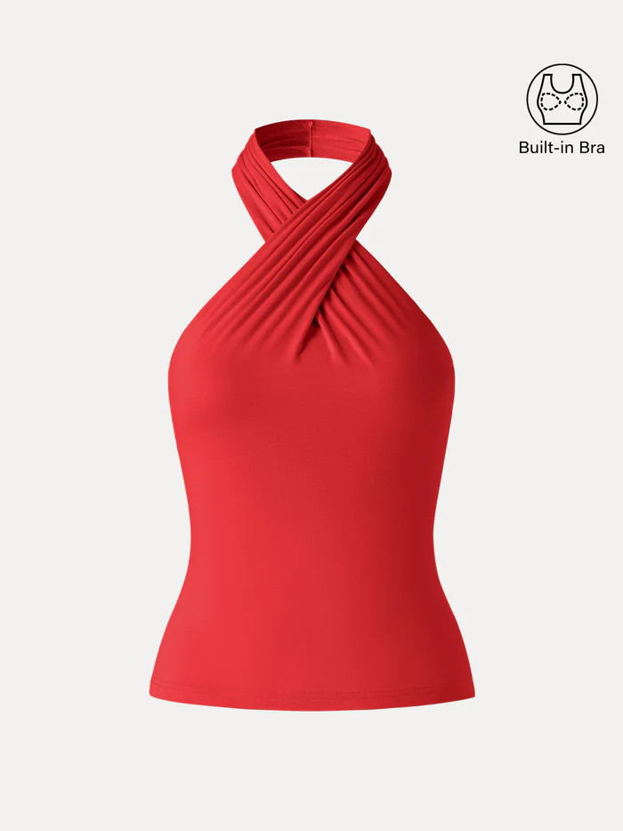 Criss Cross Halter Neck Going-Out Bra Top | OGLmove