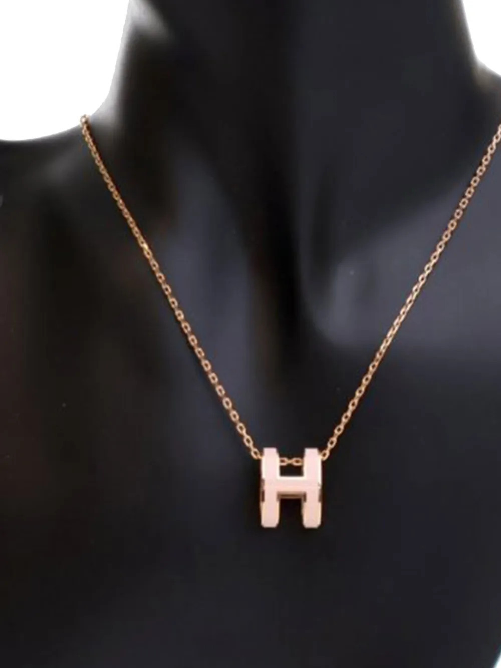 Hermès Pre-Owned 2020-2025 Rose Gold Plated Enamel Pop H Pendant costume necklace - Pink | Farfetch Global