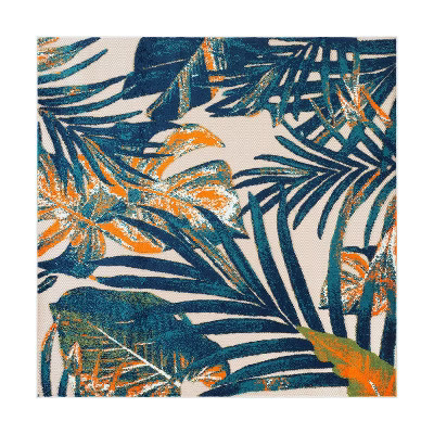 World Rug Gallery Floral Leaves Indoor/Outdoor Area Rug - Multi 6'6"x6'6" | Target