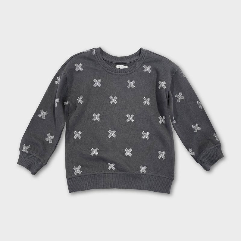 Grayson Mini Toddler Boys' French Terry Pullover Sweatshirt - Gray | Target