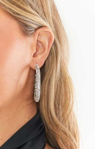 Alina Rhinestone Hoops ~ Silver | Show Me Your Mumu