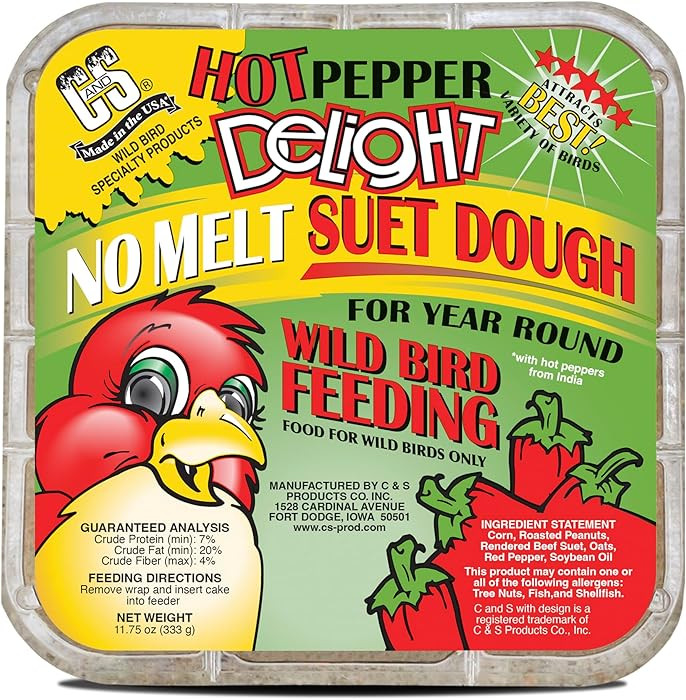 C&S Hot Pepper Delight No Melt Suet Dough 11.75 Ounces, 8 Pack | Amazon (US)