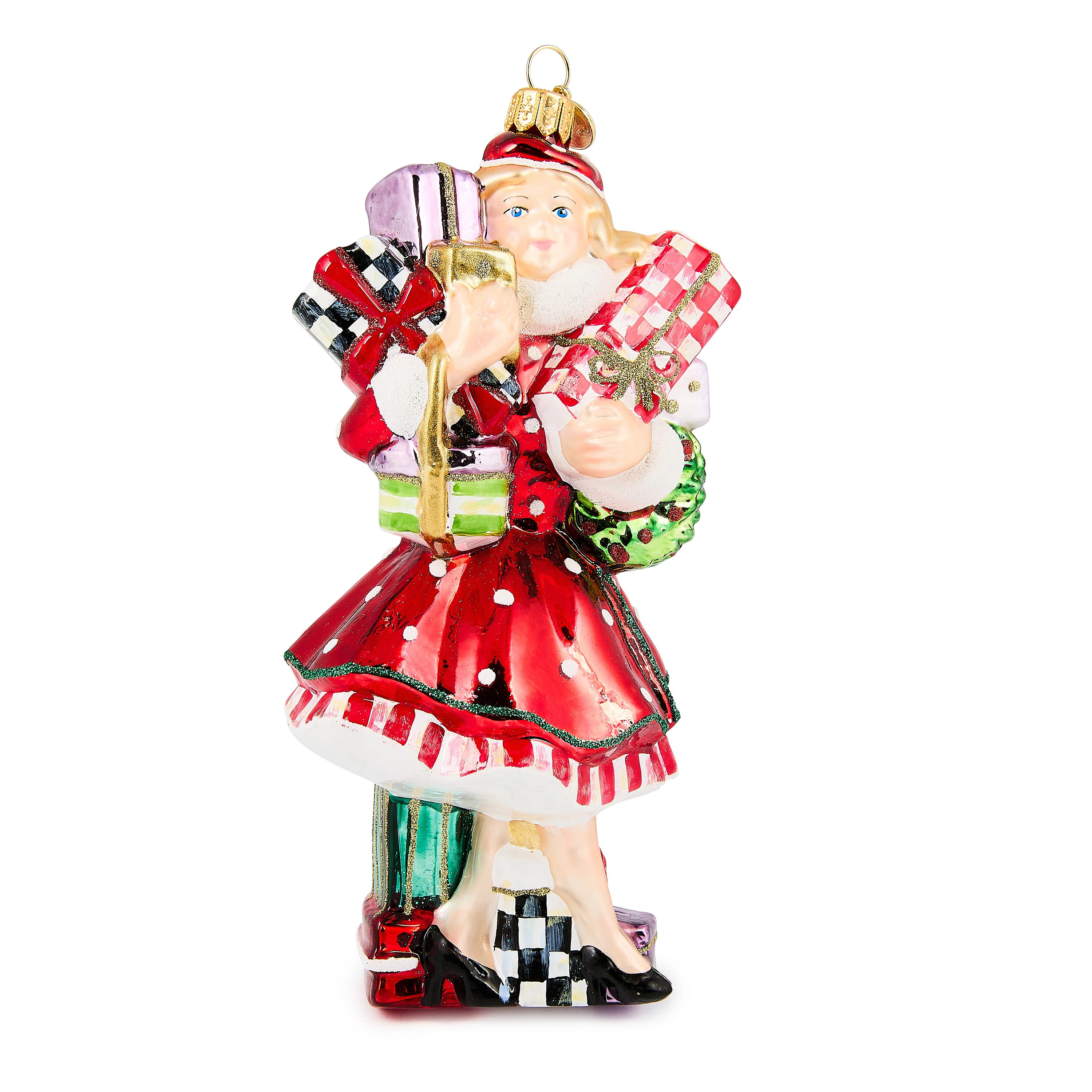 Check It Out Shopper Lady Glass Ornament | Perigold