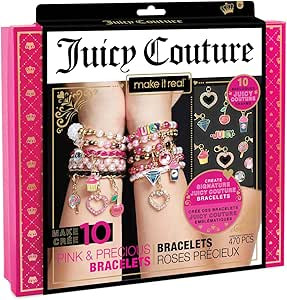 Make It Real - Juicy Couture Pink and Precious Bracelets - DIY Charm Bracelet Kit with Beads for ... | Amazon (US)