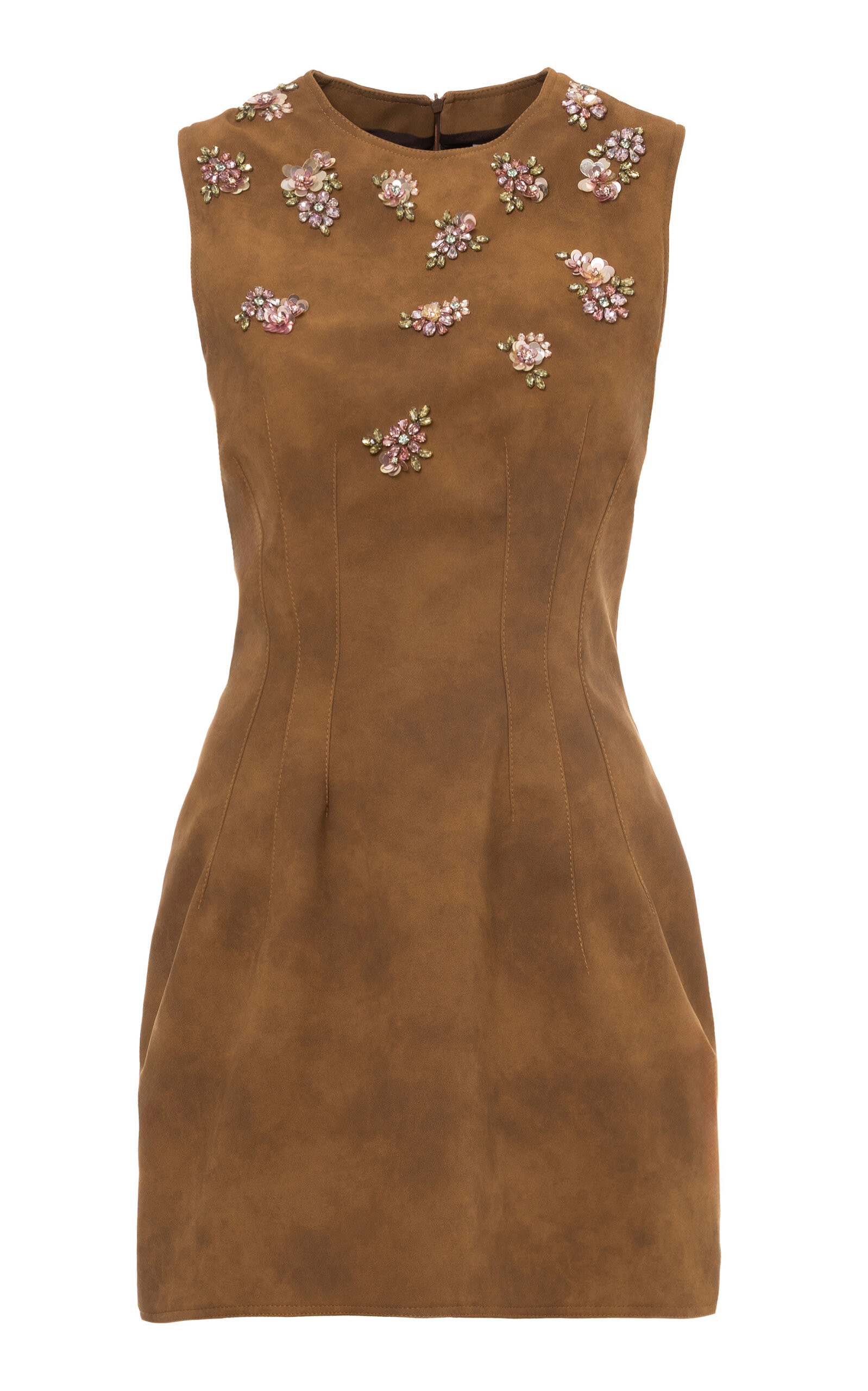 Embroidered Faux Suede Mini Dress | Moda Operandi (Global)