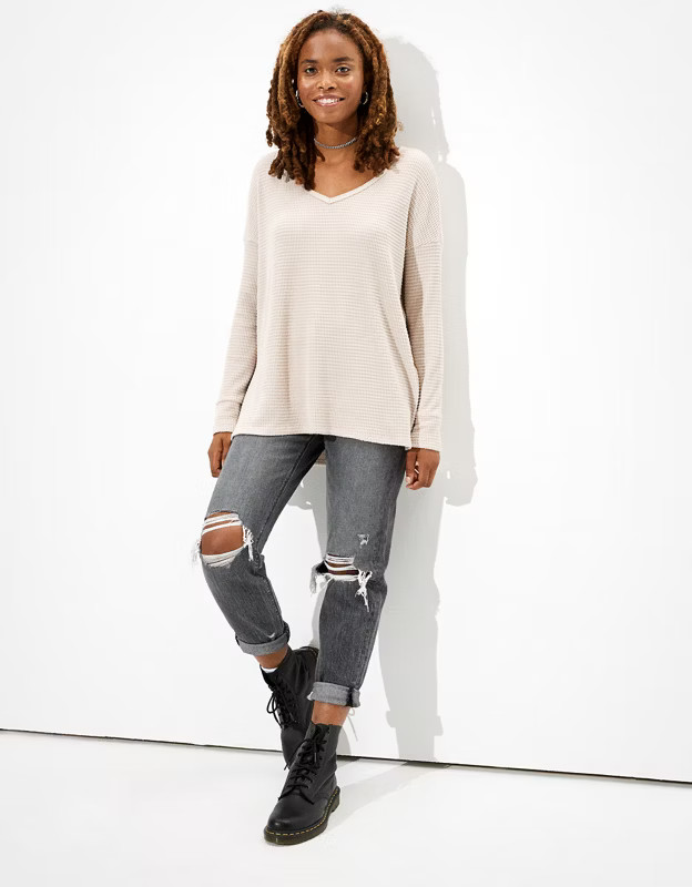 AE Soft & Sexy Plush V-Neck T-Shirt | American Eagle Outfitters (US & CA)