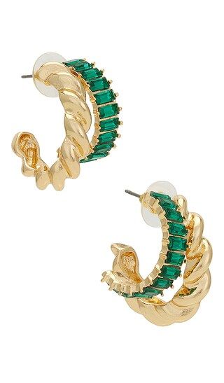 Double Knot Hoops in Emerald | Revolve Clothing (Global)