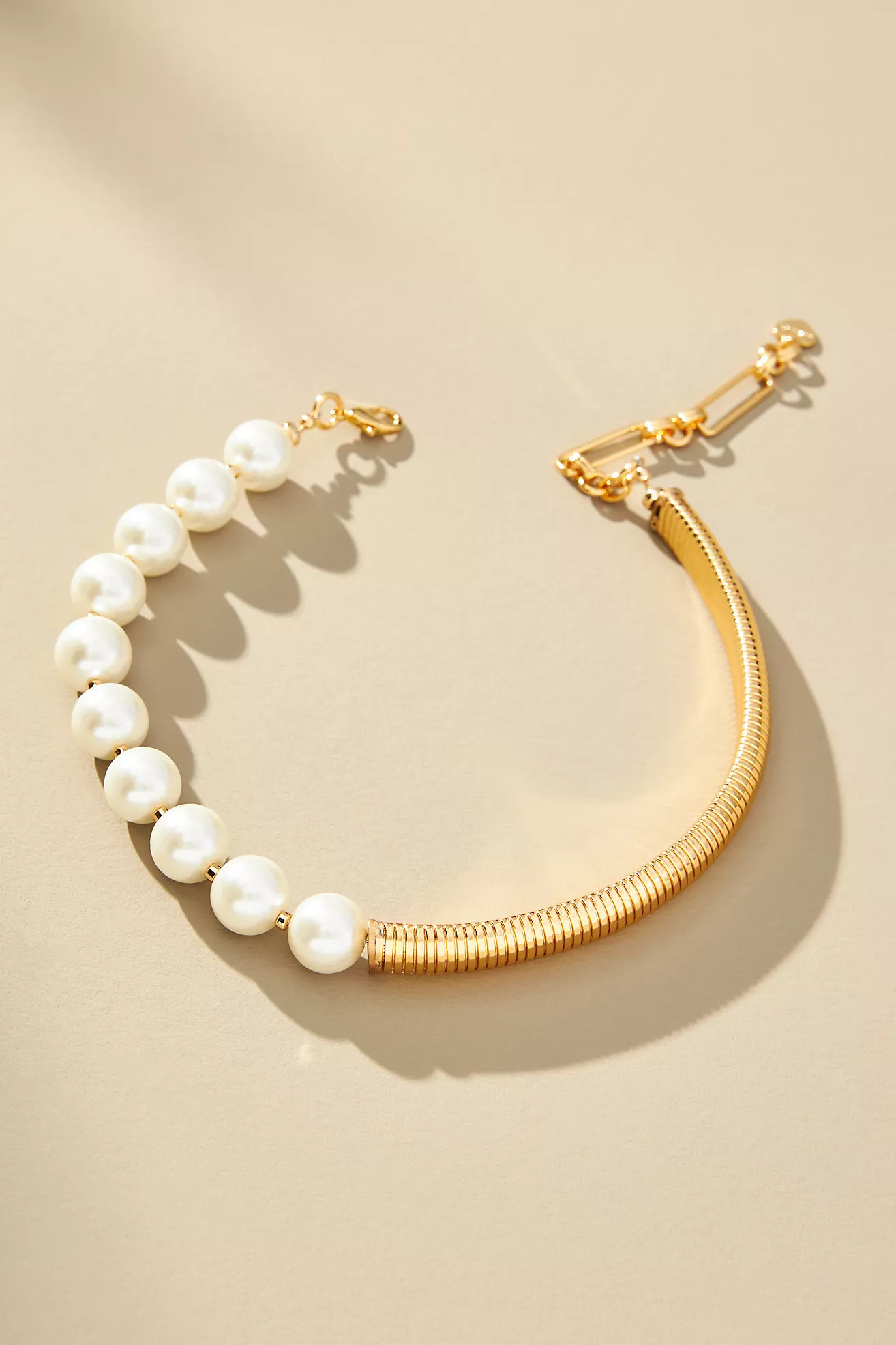 Pearl Snake Chain Collar Necklace | Anthropologie (US)