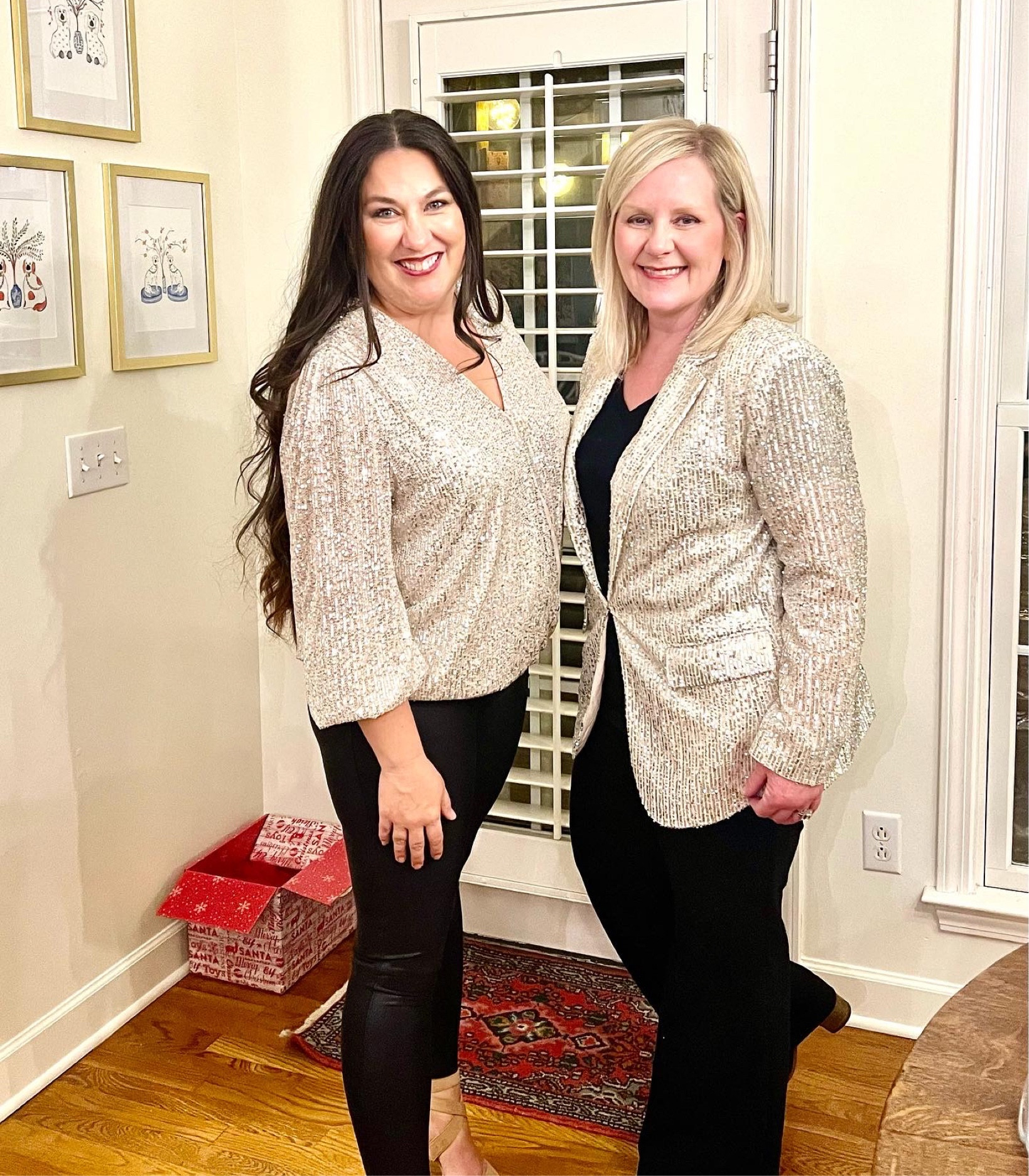 Casual Sequins for the win! 
Good Hart Sequin Top 
Loft Blazer 
Spanx Faux Leather Leggings

#LTKSeasonal #LTKstyletip #LTKHoliday