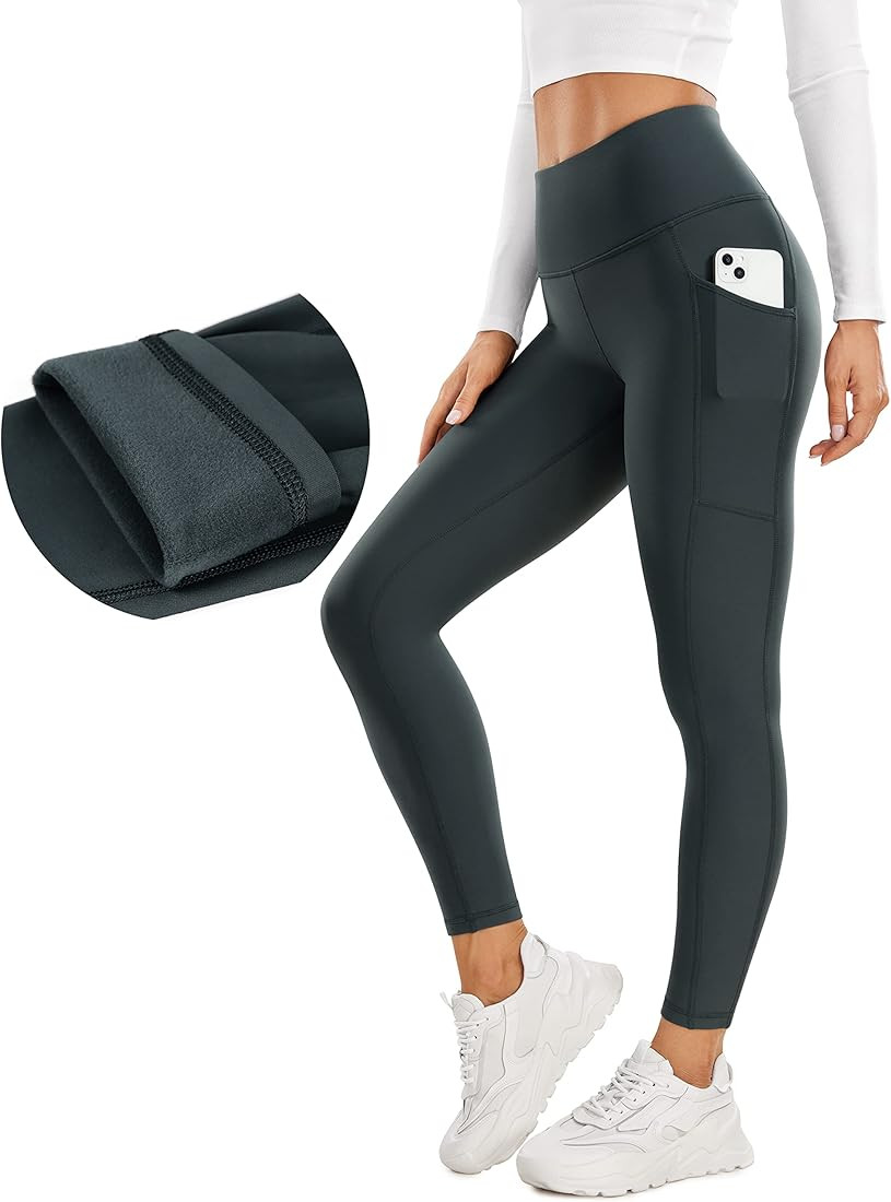 CRZ YOGA Thermal Fleece Lined Leggings Women 25'' - High Waisted Winter Workout Hiking Pants with... | Amazon (US)