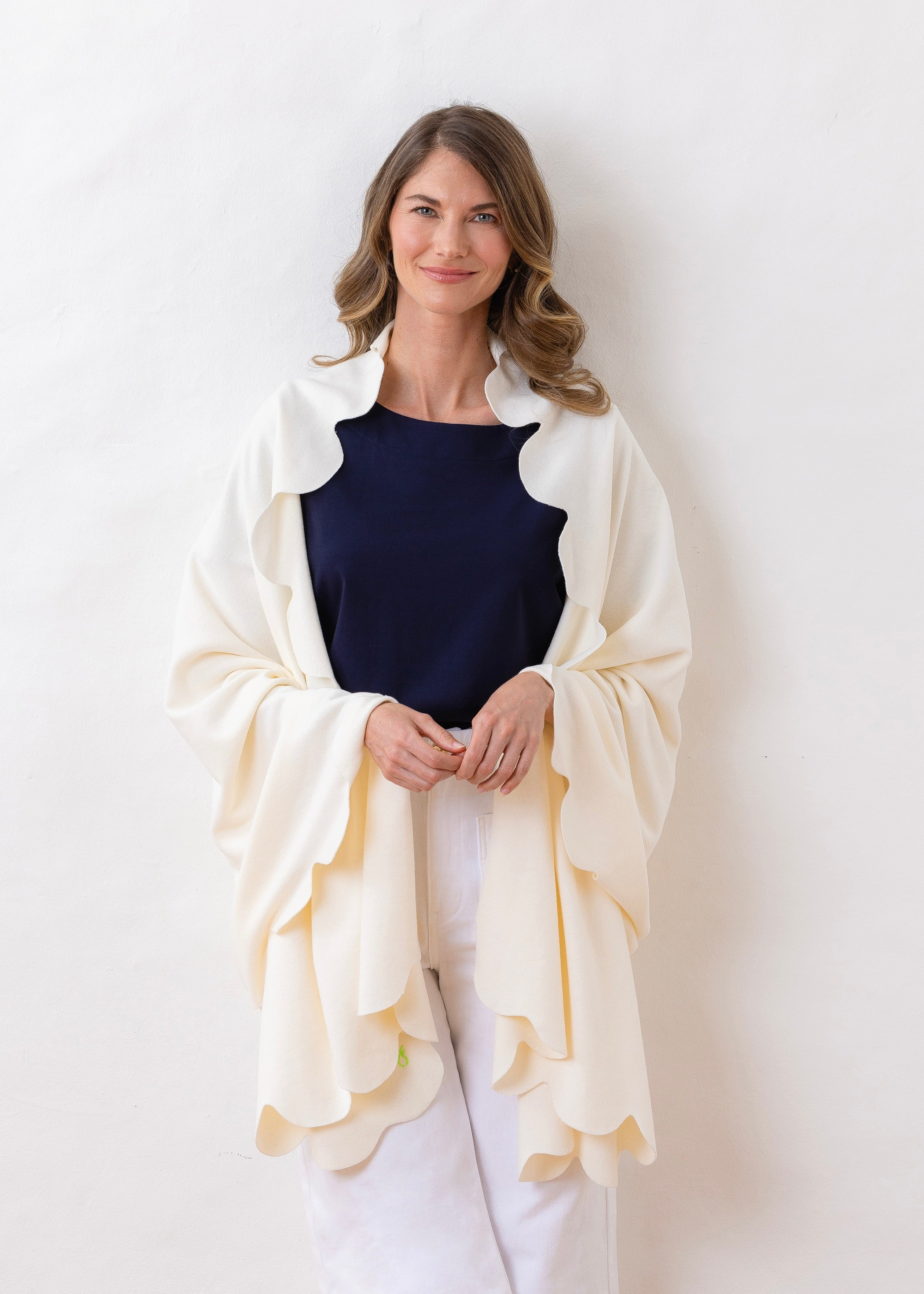 Five Mile River Scarf in Terry Fleece (Off-White) | Dudley Stephens