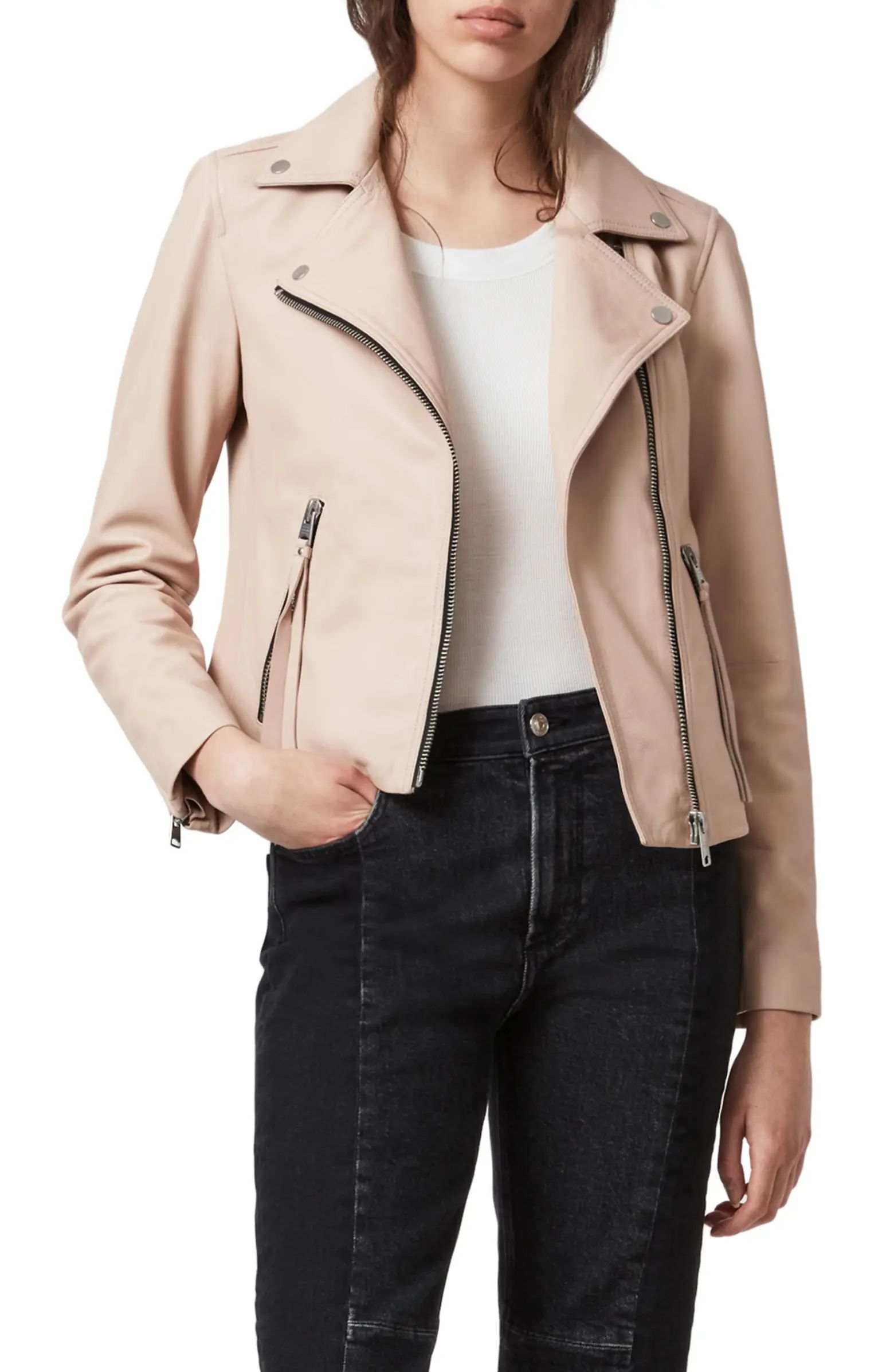 AllSaints Dalby Leather Biker Jacket | Nordstrom | Nordstrom