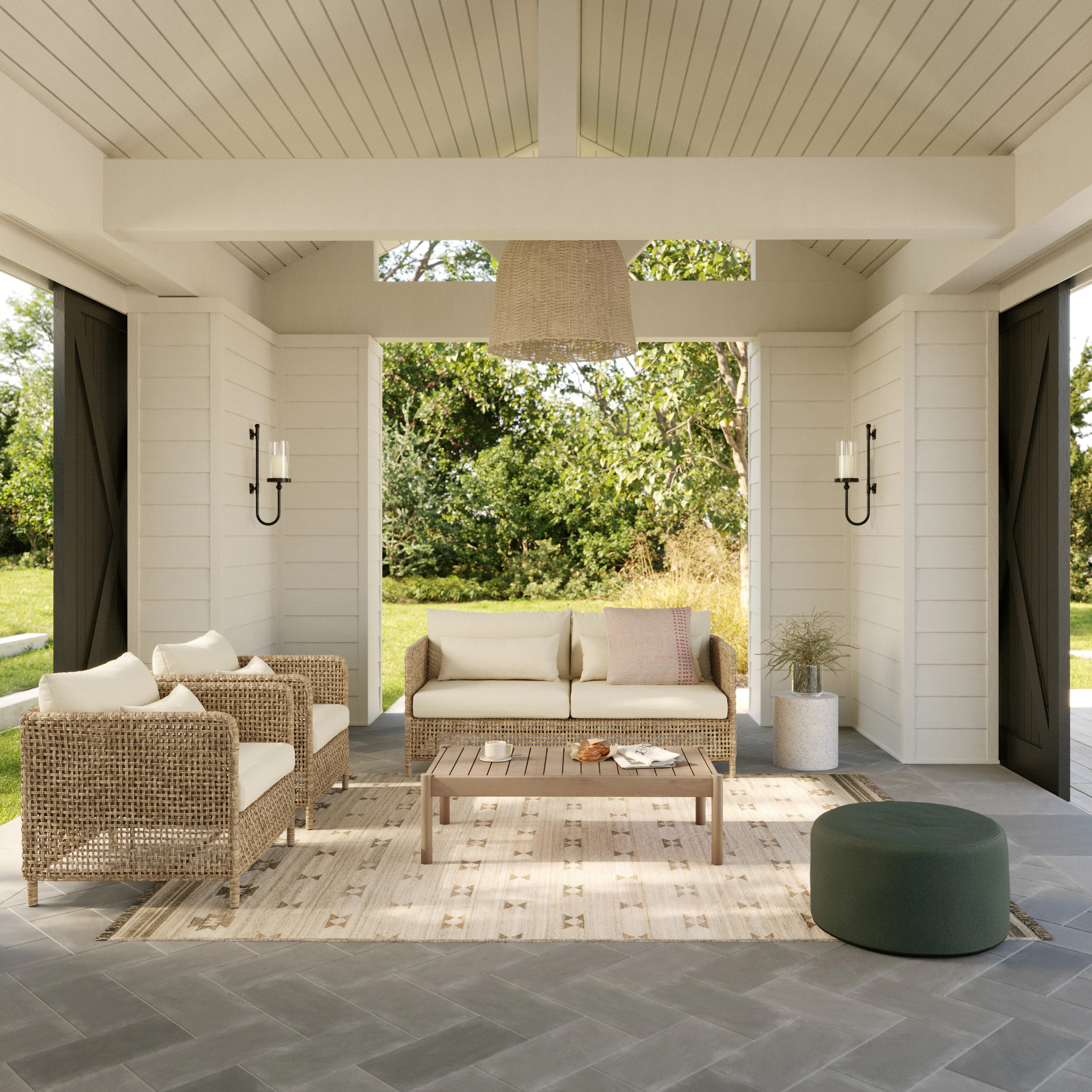 Robbi 67.25" Outdoor Loveseat - Dravite Ivory | Article