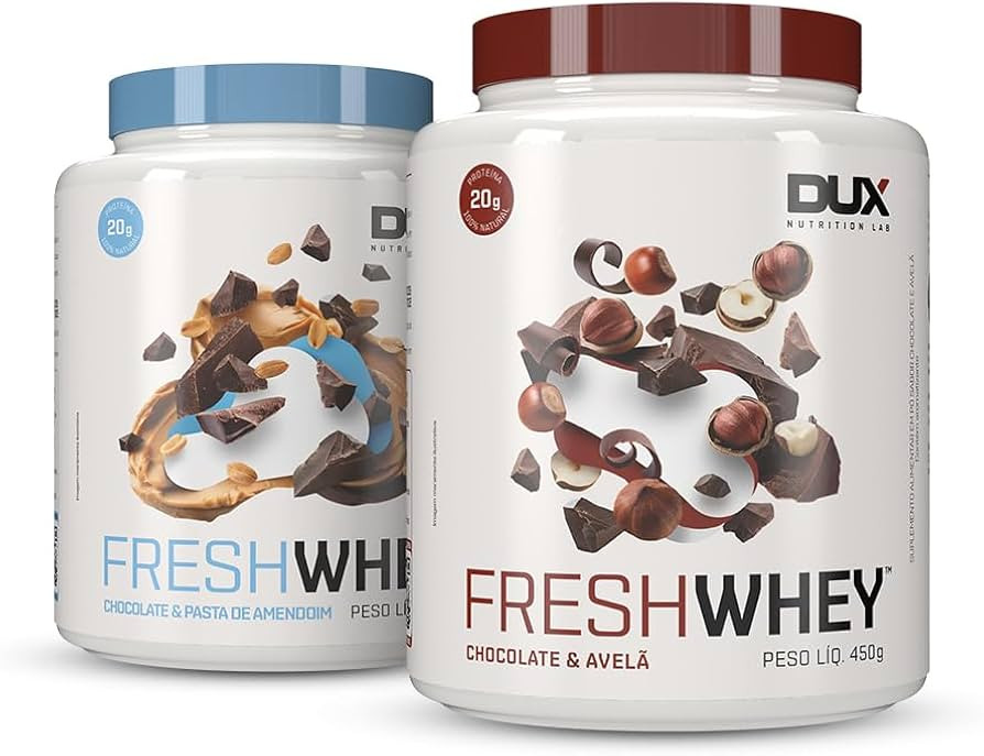 FRESH DUO - POTE 450g Chocolate Belga e Avelã + Chocolate e Pasta de Amendoim | Amazon (BR)