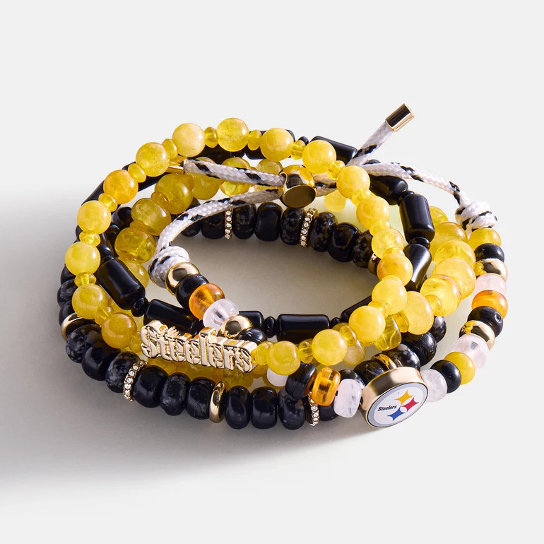 NFL Beaded Bracelet Set - Pittsburgh Steelers | BaubleBar