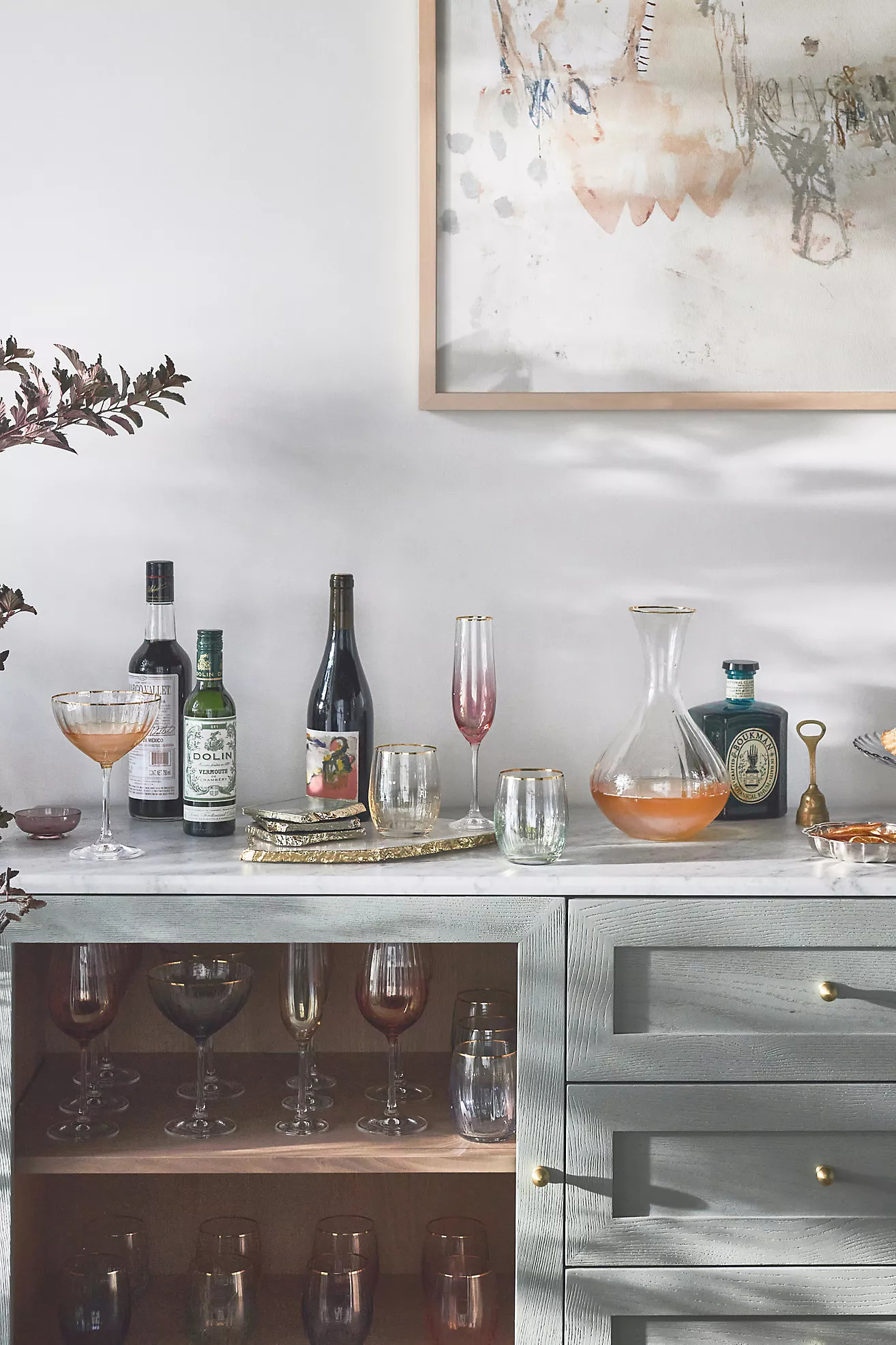 Waterfall Coupe Glasses, Set of 4 | Anthropologie (US)