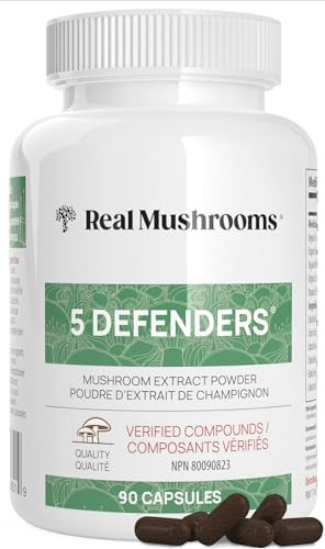 Real Mushrooms 5 Defenders Capsules - Organic Mushroom Extract w/ Chaga, Shiitake, Maitake, Turke... | Amazon (US)