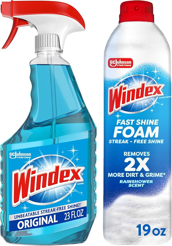 Windex Glass and Window Cleaner, Glass Routine Cleaning Bundle, Includes Original Blue 23oz Trigg... | Amazon (US)