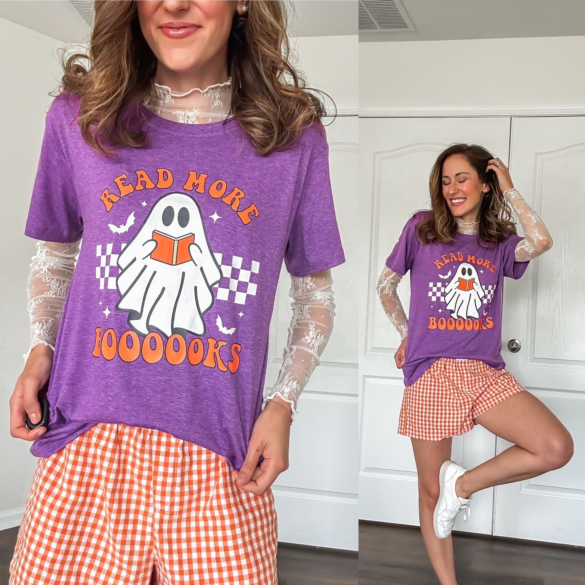 Halloween outfit with ghost graphic t shirt and gingham shorts

#LTKSeasonal