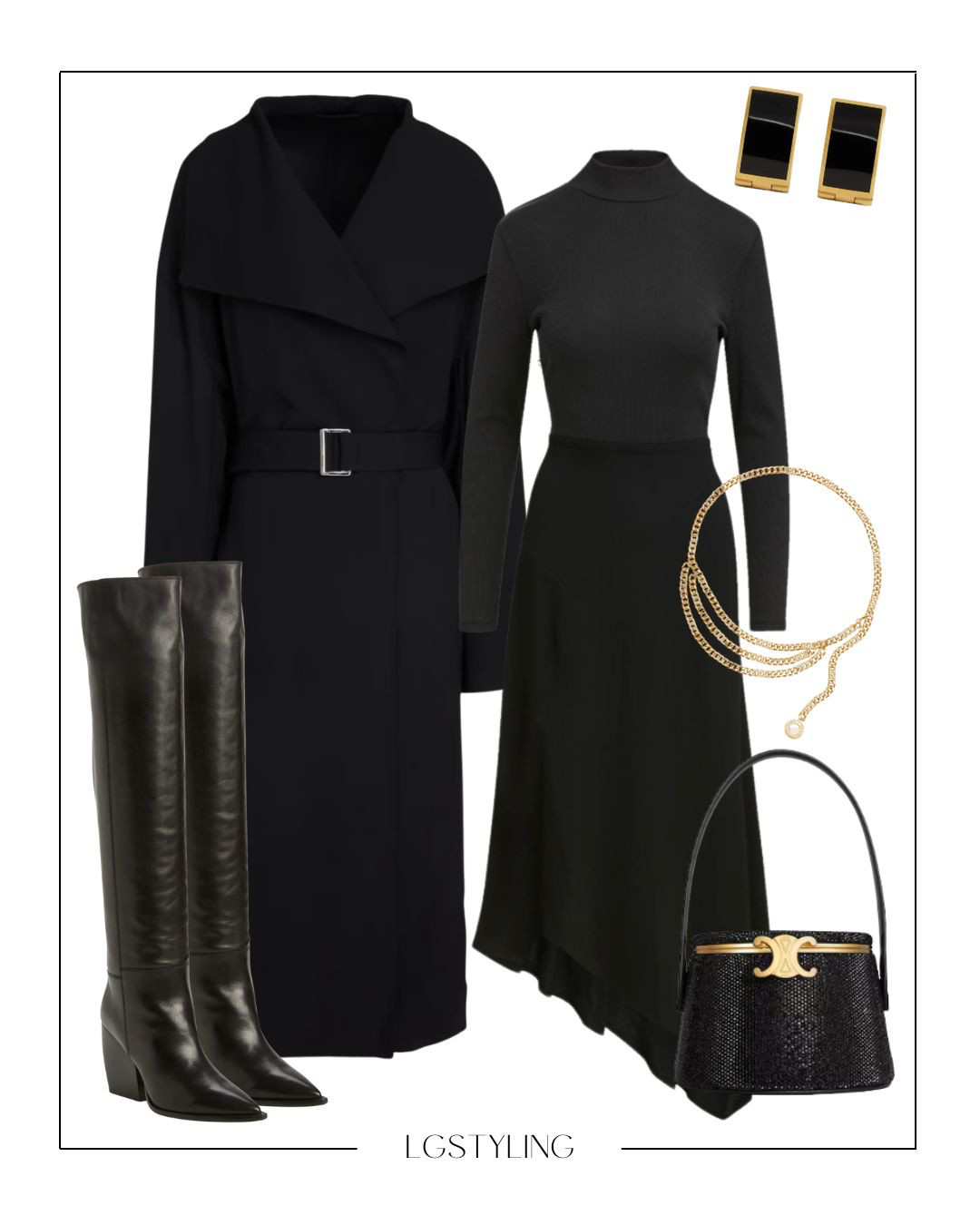 Effortless brunch elegance in head-to-toe black. A fluid midi dress layered under a structured coat creates clean lines and timeless polish, while knee-high boots keep it practical for winter days. Finished with gold accents and a chic top-handle bag for a refined, quietly luxurious look that works from brunch straight into afternoon plans.

#LTKStyle #LTKWeekend #BrunchOutfit #WinterStyle #ClassicStyle #QuietLuxury #ChicEveryday #ElevatedBasics

 

#LTKHoliday #LTKfoodie #LTKootd