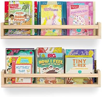 Bidami 24 inch Nursery Book Shelves Set of 2， Nursery Shelves Perfect for Kids' Room, Kitchen, ... | Amazon (US)