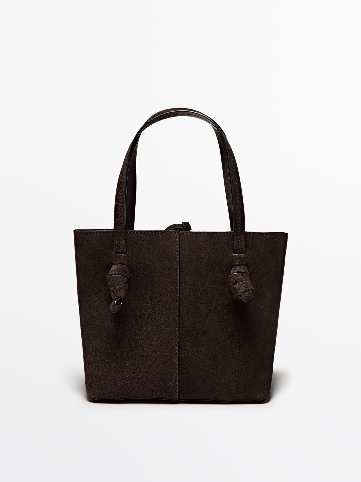 Nappa leather mini bucket bag | Massimo Dutti US