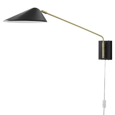 Sconce Wall Lamp Light Fixture Black Metal Modern Contemporary Mid Century Living Kitchen Cafe Bistr | Walmart (US)